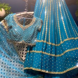 Indian Designer lehenga for bridesmaid.color exactly same as in video.